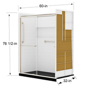 60×32 Laurel Mountain Alcove Shower Kit